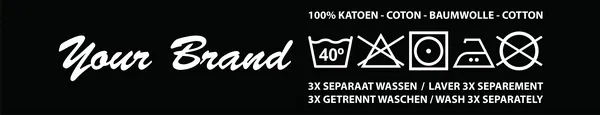 Eigen merklabel met waswijzers voor handdoeken (private label) Eigen merklabel met waswijzers voor handdoeken (private label)